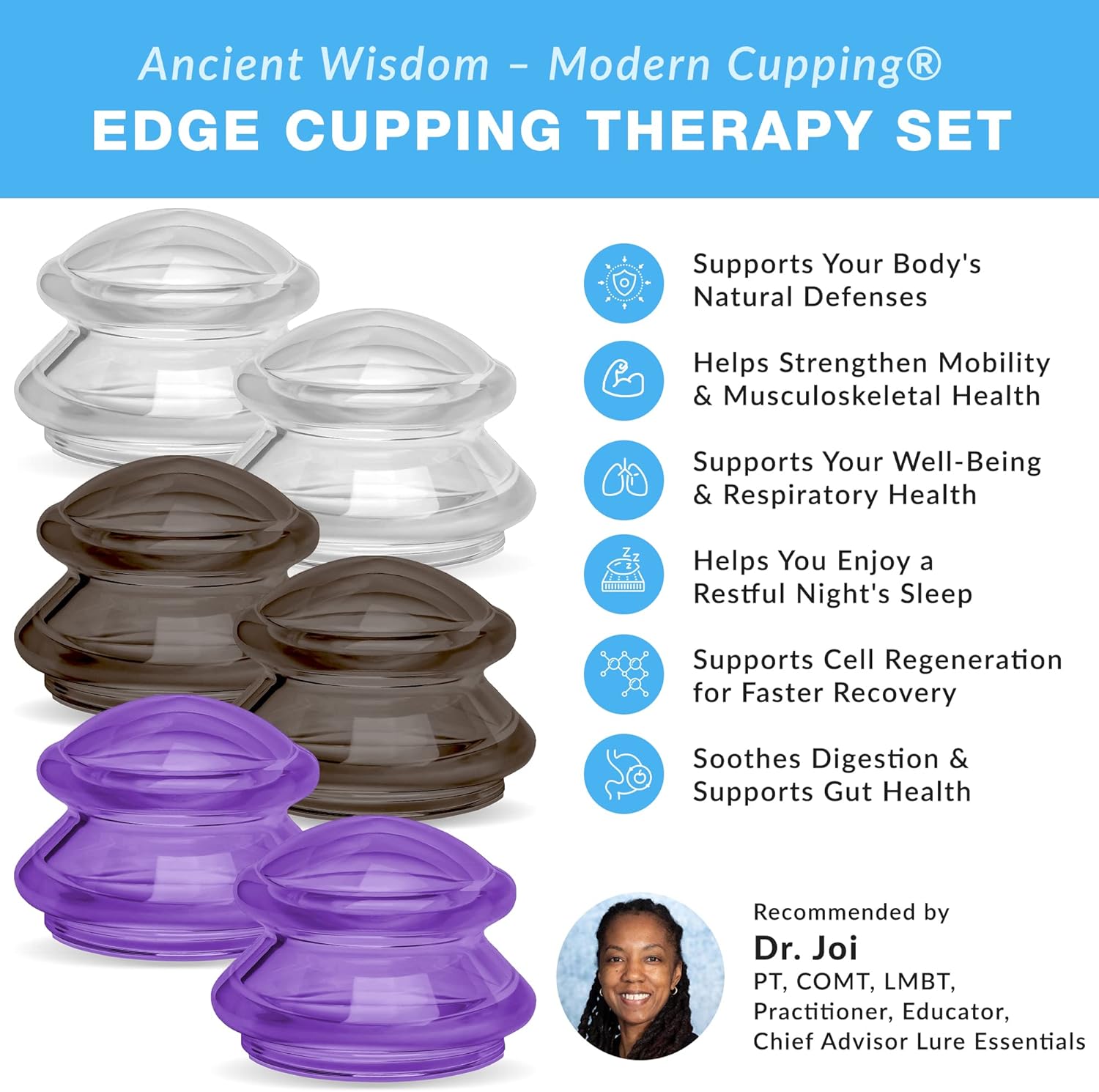 EDGE™ Cupping Therapy Set Multicolor, 6 Cups